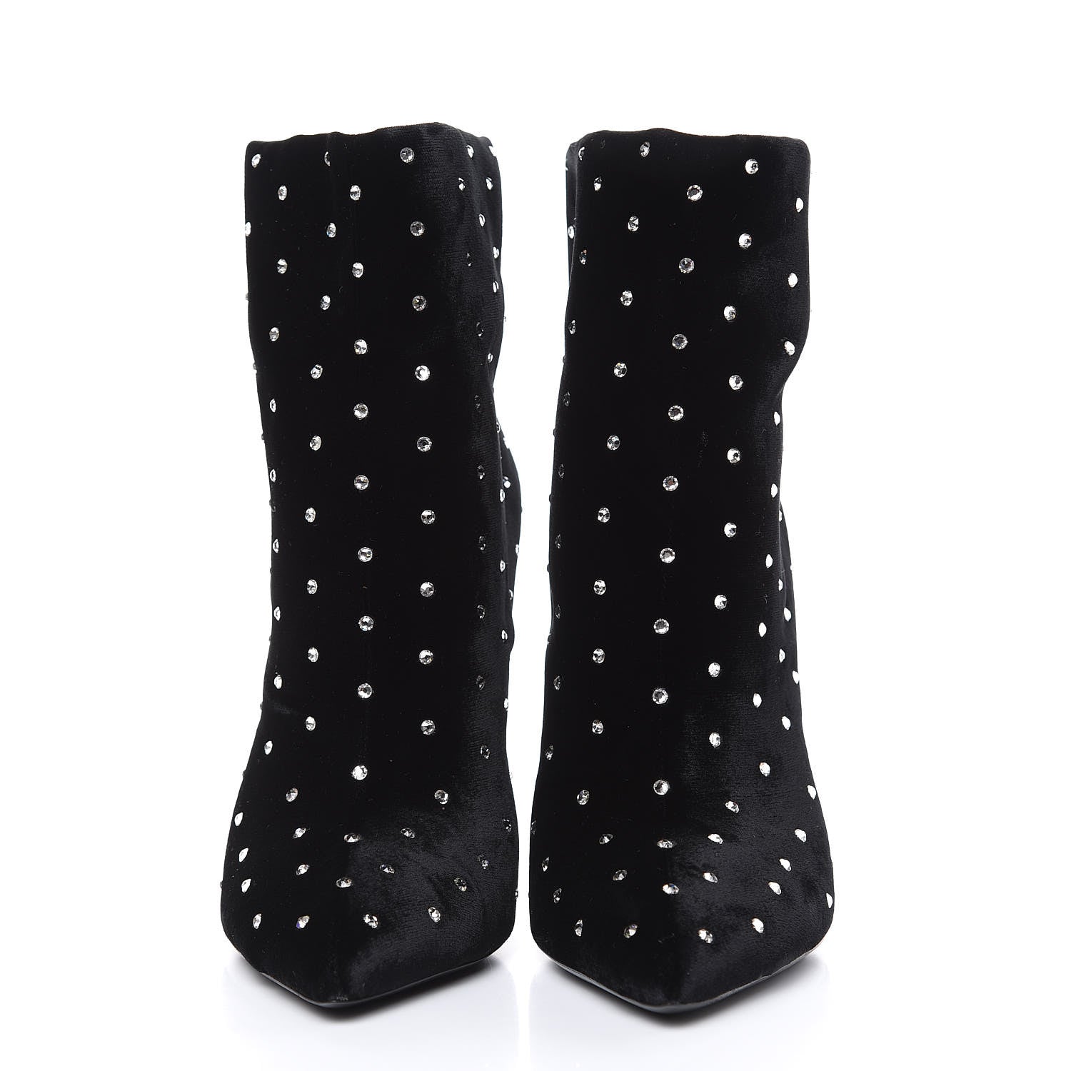 Saint Laurent Velluto Master Crystal Strass Freja 105 Ankle Booties 38.5 Black 2 of 8