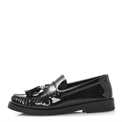 Jimmy Choo Patent Pearl Addie Loafers 40.5 Black 1 of 7
