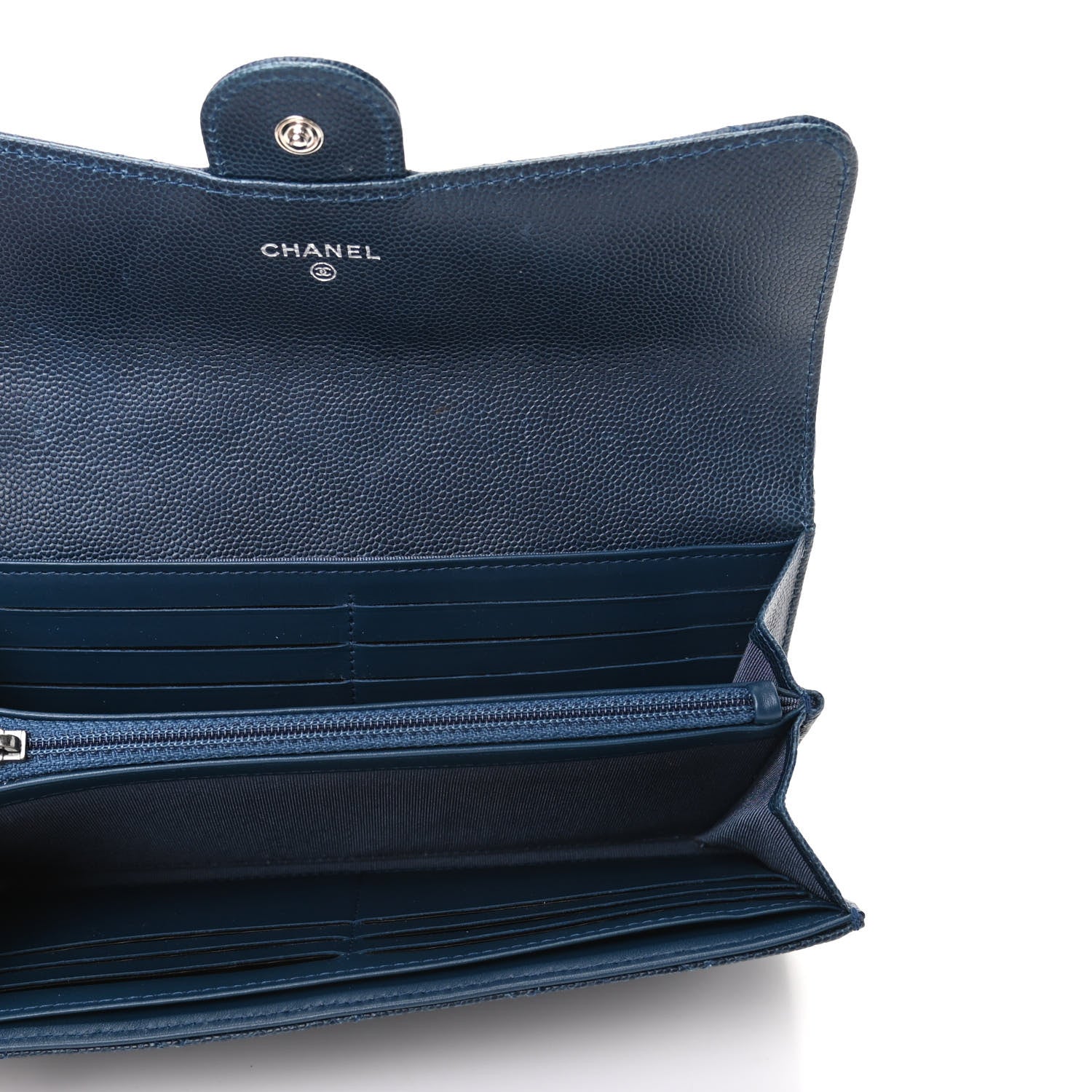 Chanel Caviar Quilted Large Gusset Flap Wallet Navy 5 of 8
