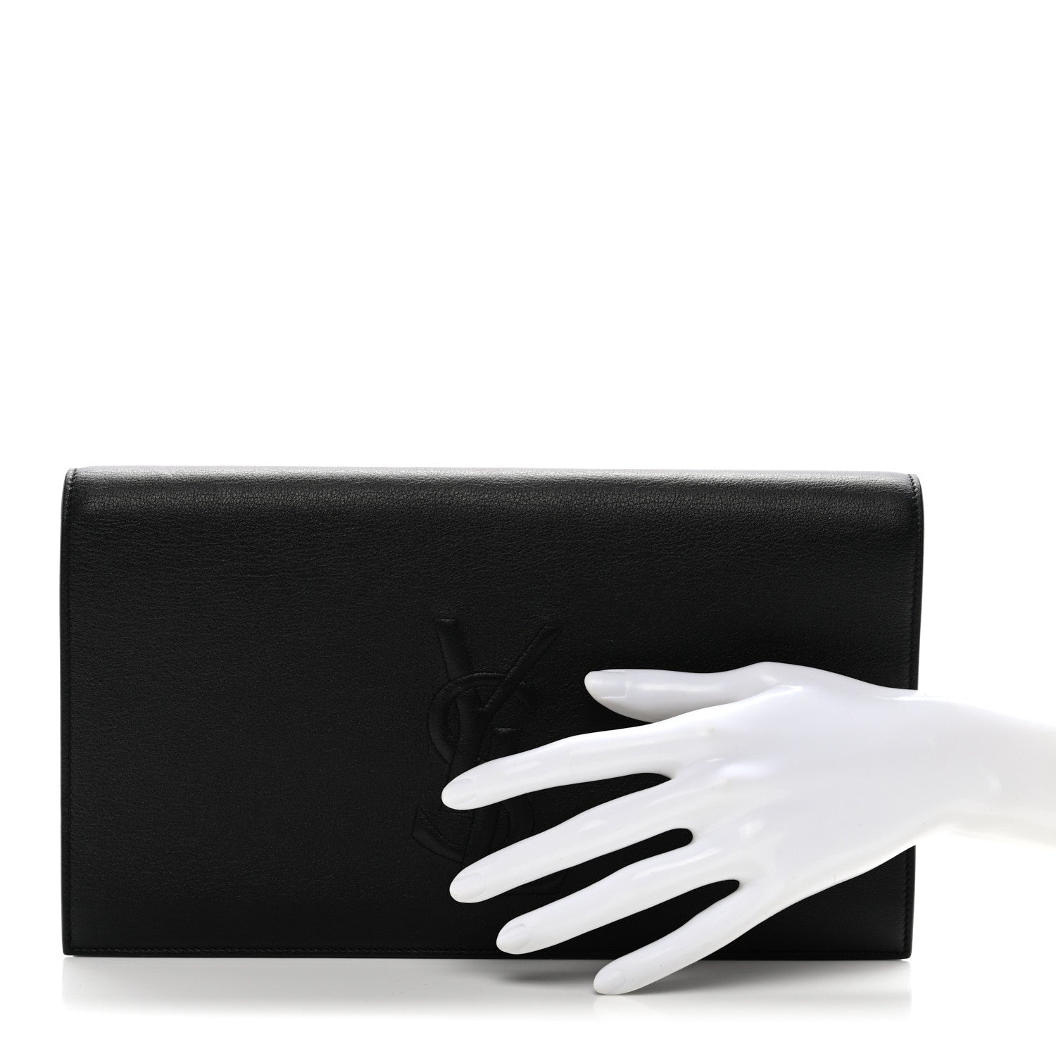 Saint Laurent Calfskin Monogram Large Belle De Jour Clutch Black 2 of 7