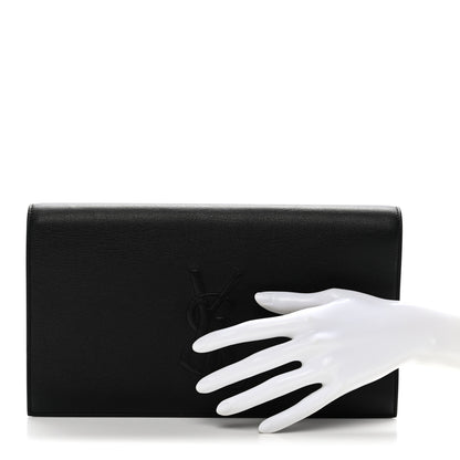 Saint Laurent Calfskin Monogram Large Belle De Jour Clutch Black 2 of 7
