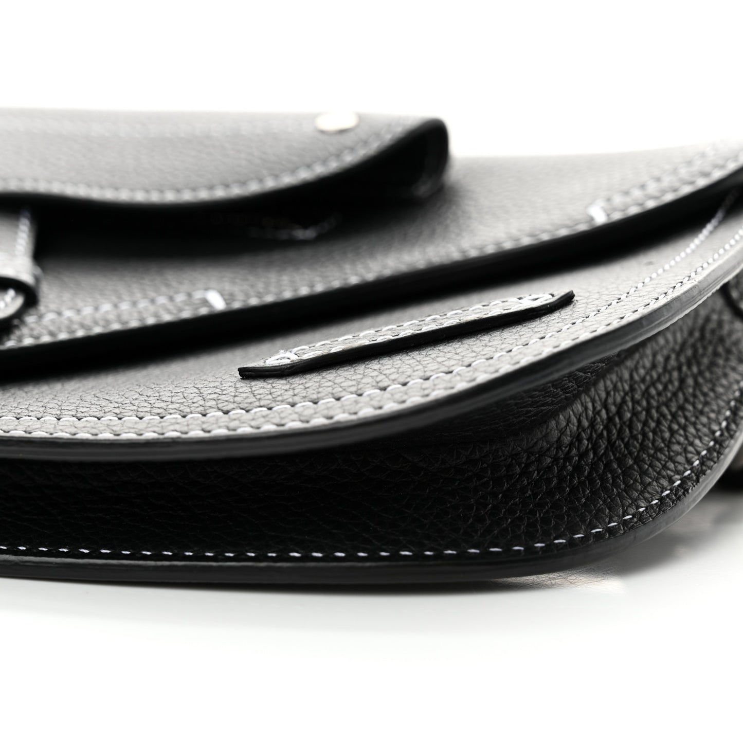 X KAWS Grained Calfskin Saddle Pouch Black