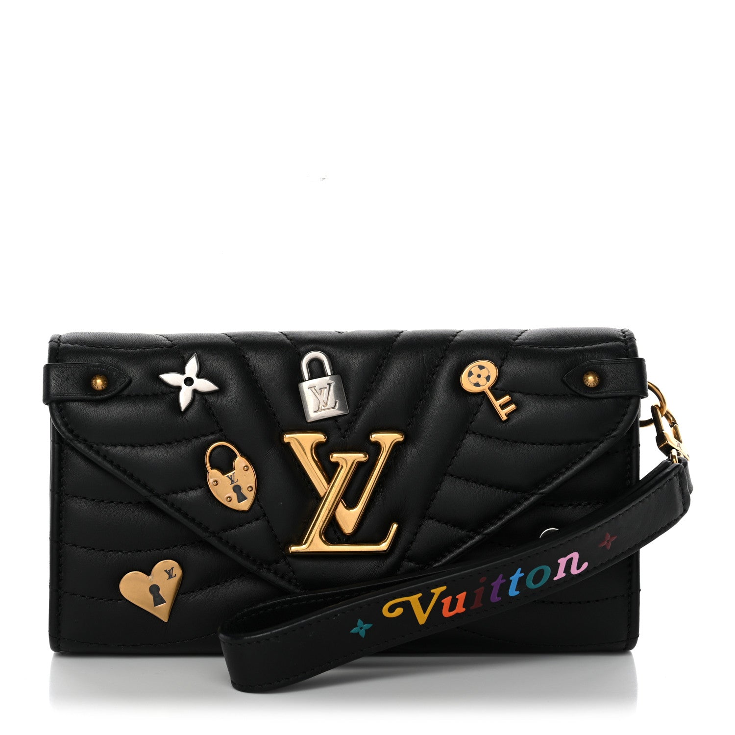 Louis Vuitton Calfskin Love Lock New Wave Long Wallet Black 1 of 7