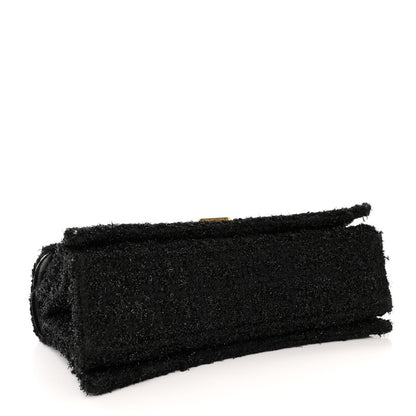 Balenciaga Metallic Tweed Boucle Quilted Small Crush Chain Bag Black 4 of 12