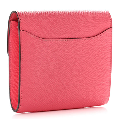 Hermes Epsom Constance Compact Passant Wallet Rose Azalee 3 of 9