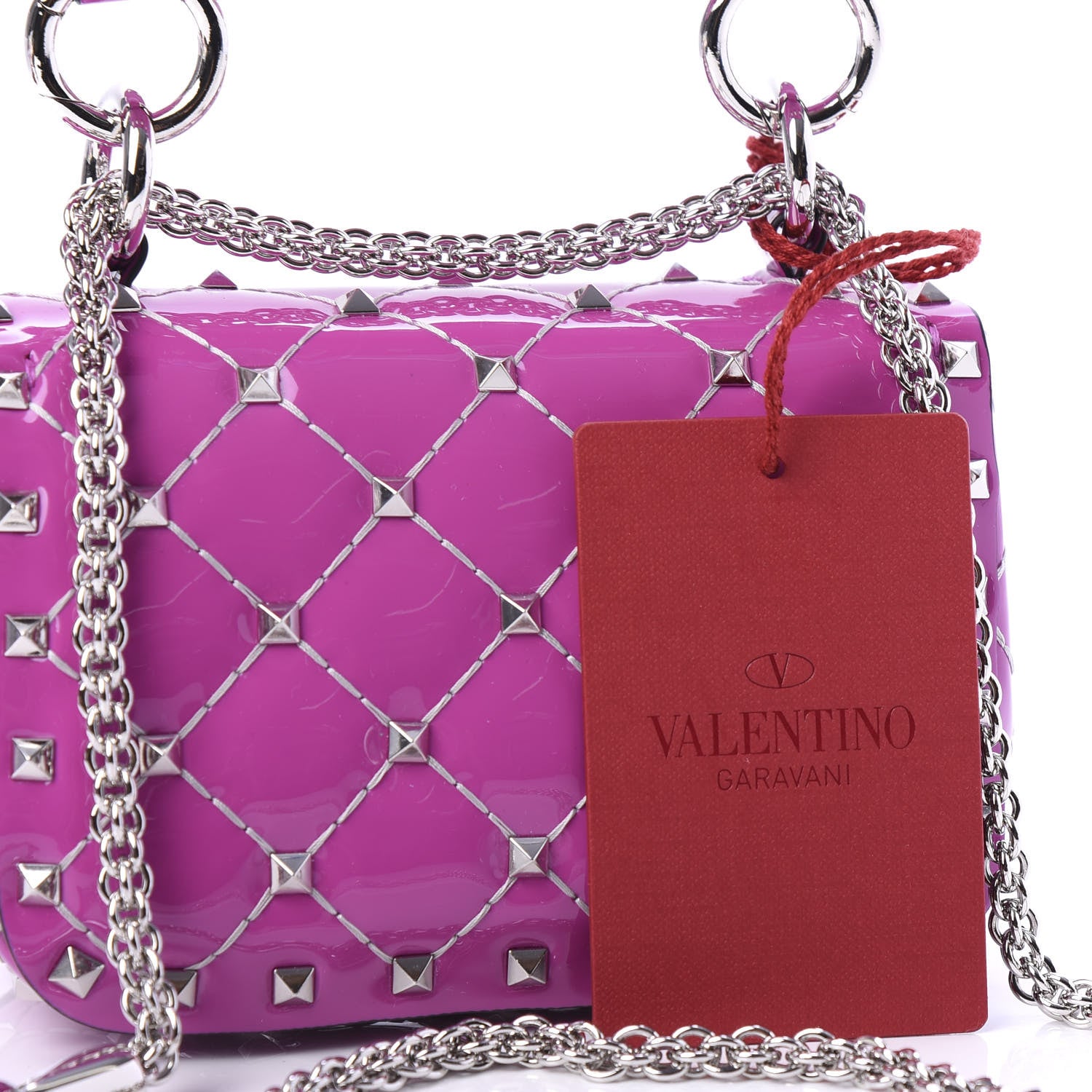 Valentino Garavani Patent Micro Rockstud Spike Shoulder Bag Radiant Orchid 10 of 11