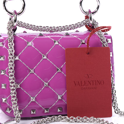 Valentino Garavani Patent Micro Rockstud Spike Shoulder Bag Radiant Orchid 10 of 11