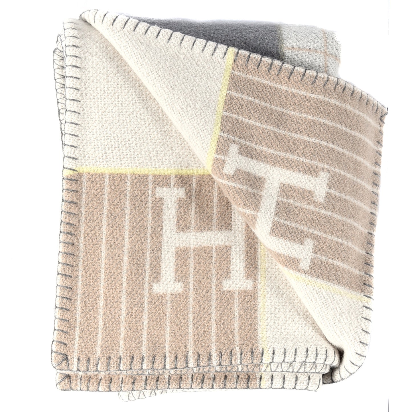 Wool Cashmere Avalon Passe-Passe Blanket Naturel