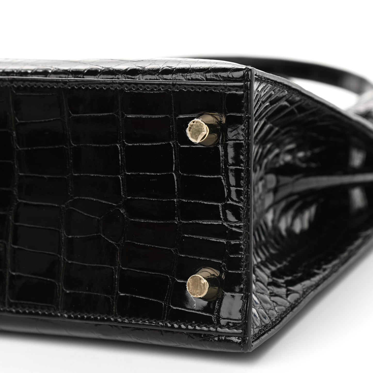 Shiny Alligator Kelly Sellier 25 Black