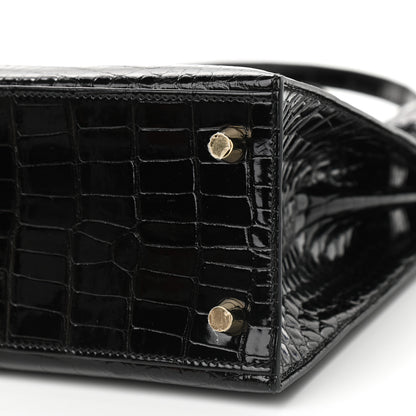 Hermes Shiny Alligator Kelly Sellier 25 Black 9 of 9
