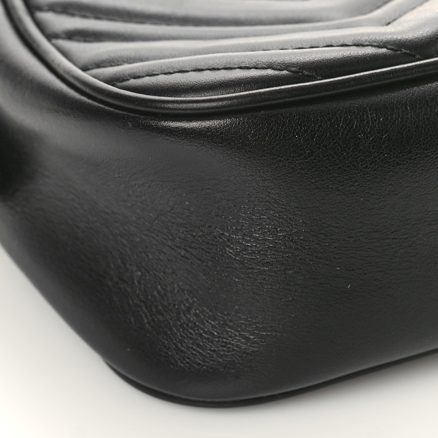 Gucci Calfskin Matelasse Small GG Marmont Chain Shoulder Bag Black 8 of 9