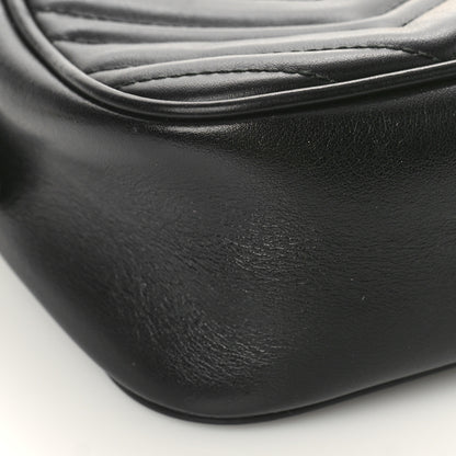 Gucci Calfskin Matelasse Small GG Marmont Chain Shoulder Bag Black 8 of 9