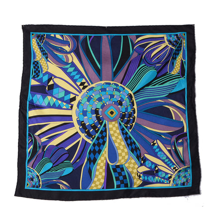 Hermes Silk Les Flots Du Cheval Pocket Square Scarf 2 of 6