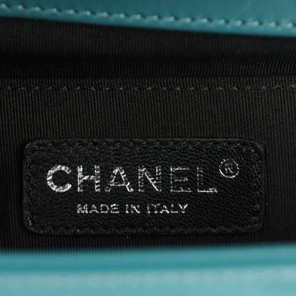 Chanel Patent Calfskin Quilted Medium Plexiglass Boy Flap Blue 6 of 9