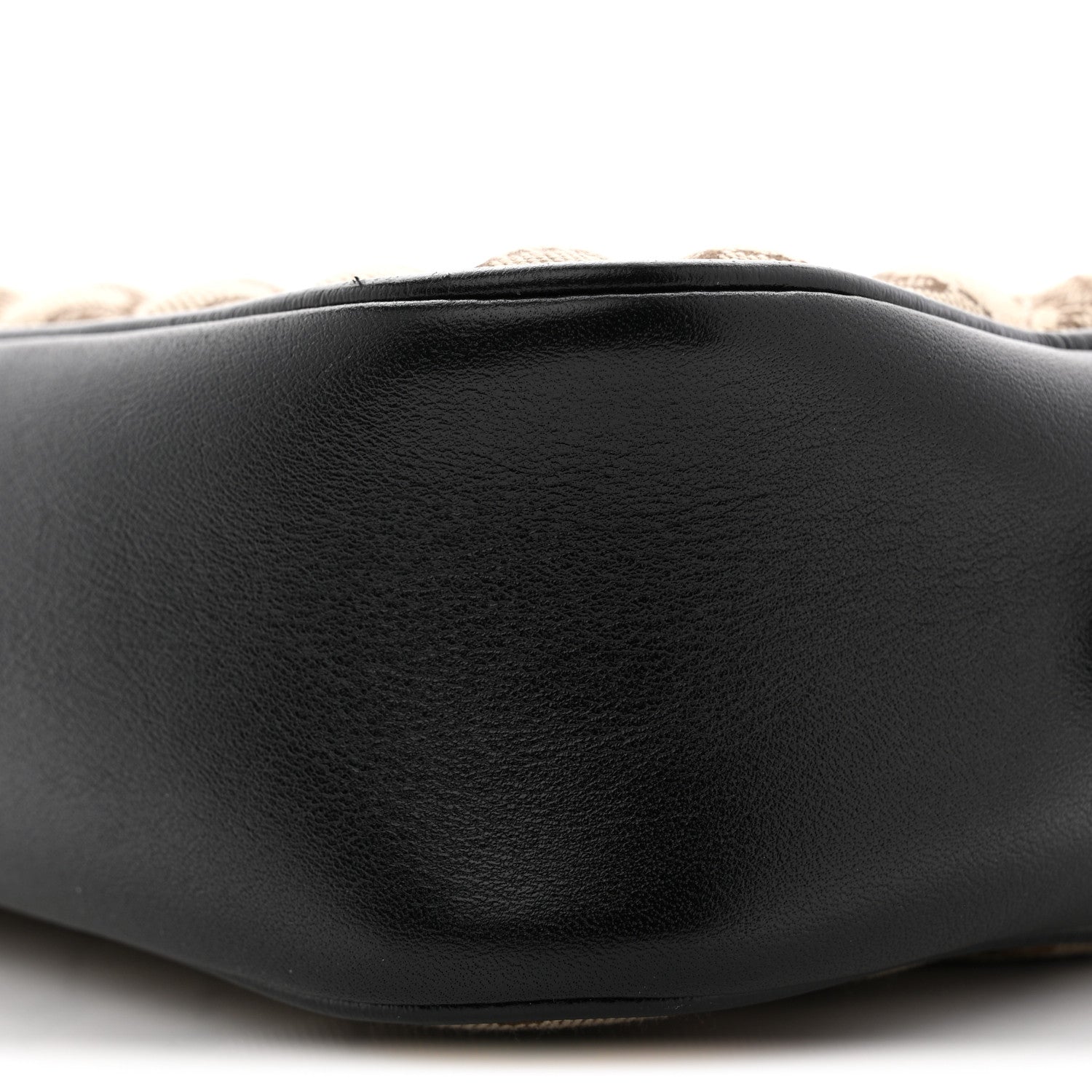Gucci Monogram Matelasse Diagonal Small GG Marmont Chain Shoulder Bag Beige Black 10 of 11