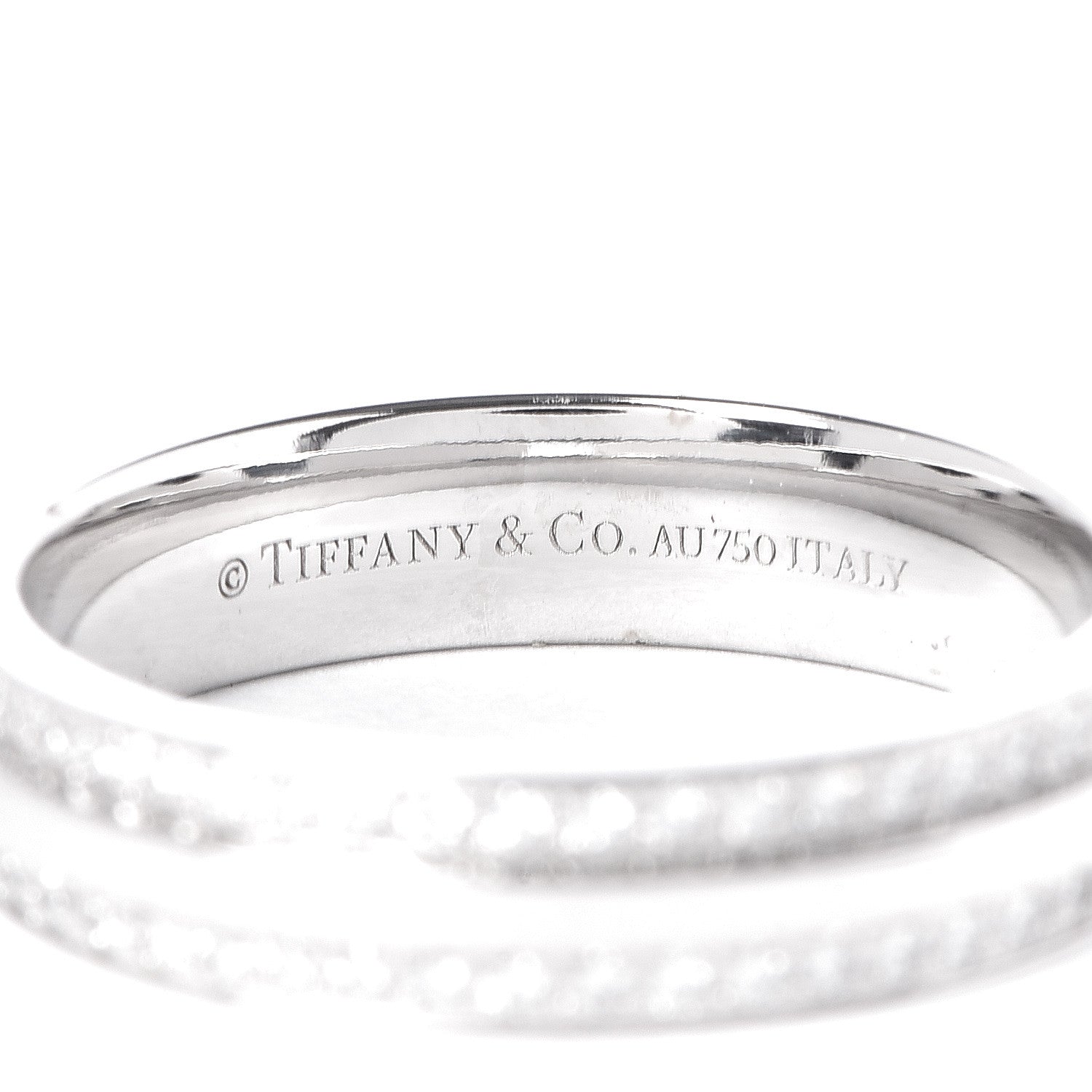 Tiffany 18K White Gold Diamond T Two Narrow Ring 54 7 4 of 4