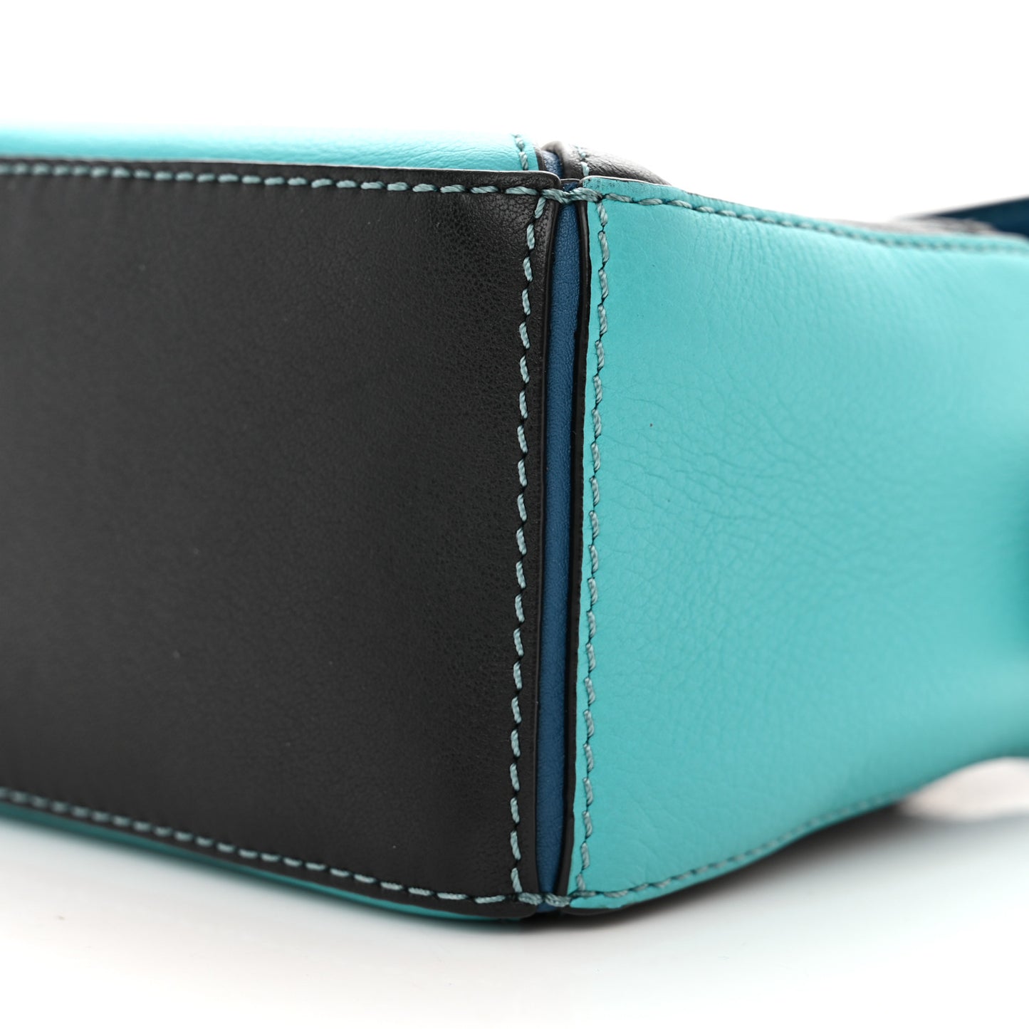 Calfskin Mini Puzzle Bag Dark Lagoon Black