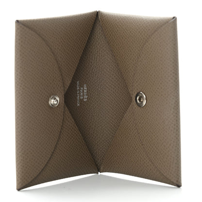 Hermes Epsom Calvi Card Case Etoupe 5 of 10