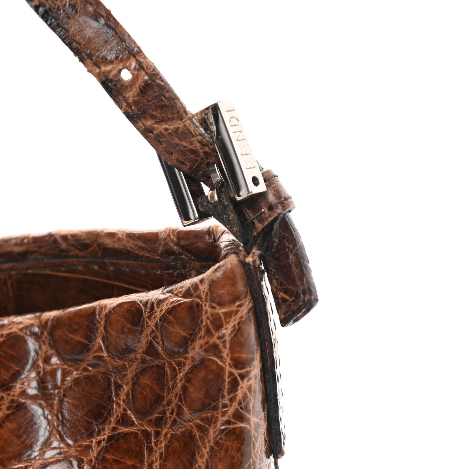 Fendi Alligator Hobo Brown 13 of 16