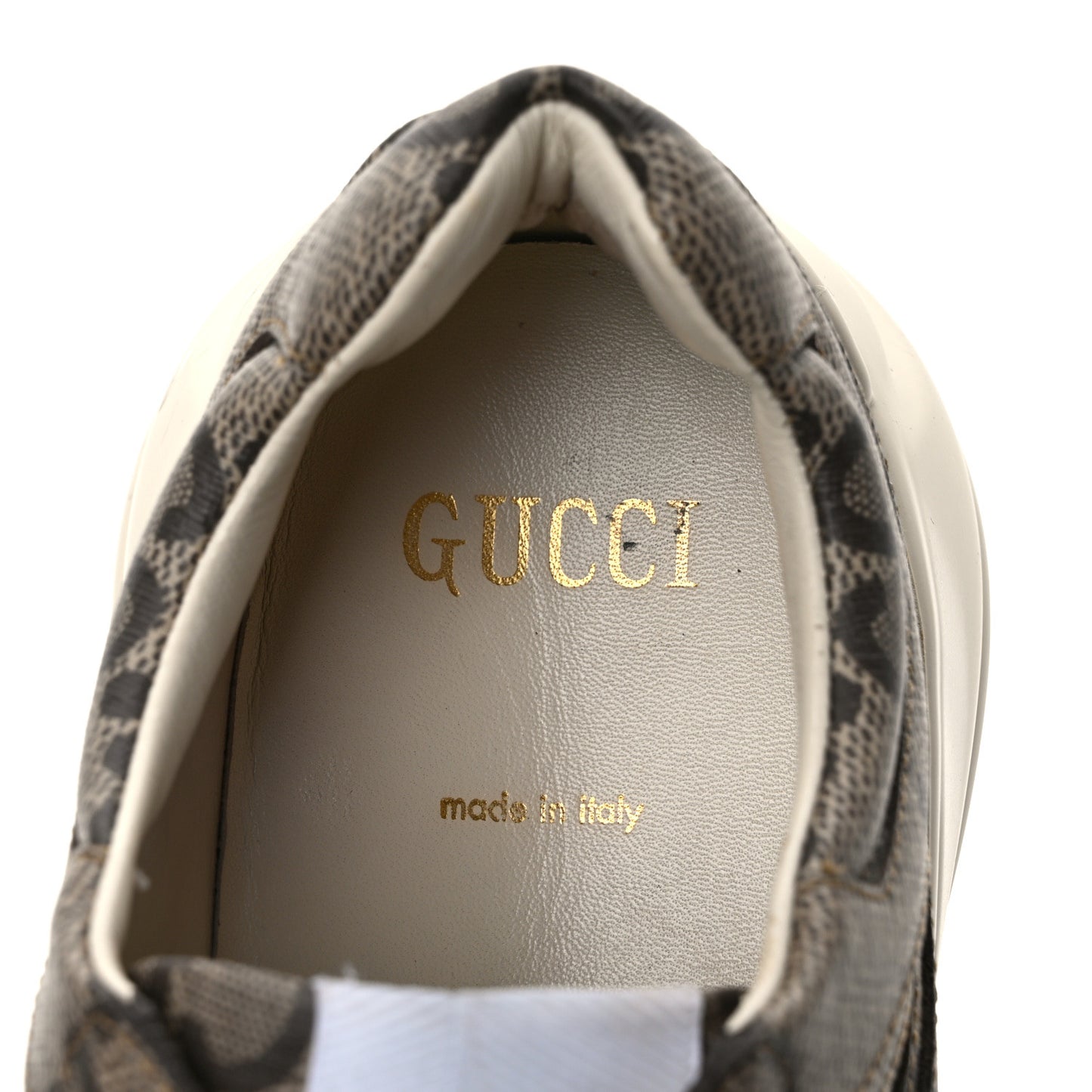 Maxi GG Supreme Monogram Gucci 100 Womens Rhyton Sneakers 38 Beige Ebony
