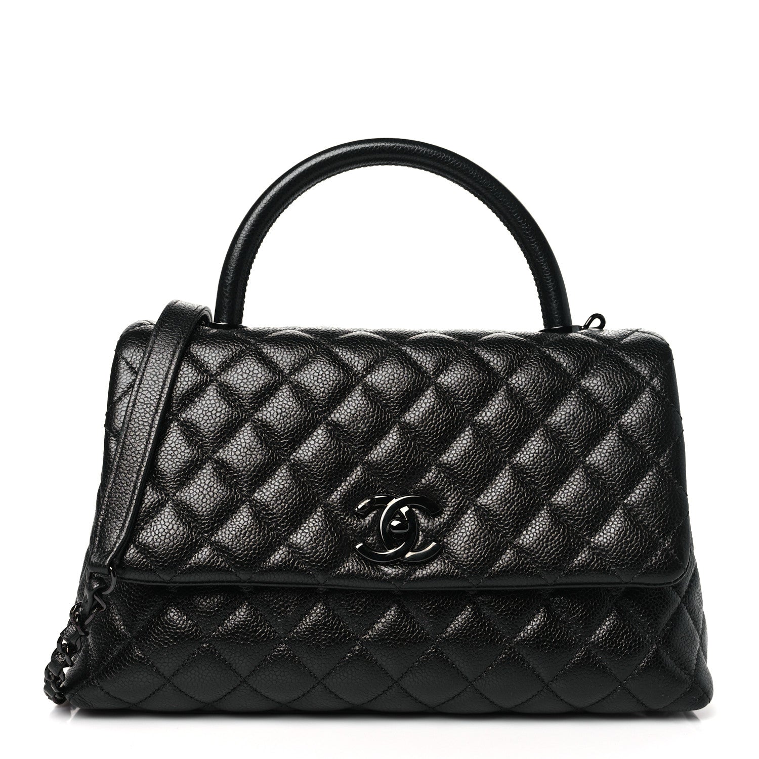 Chanel Caviar Quilted Small Coco Handle Flap So Black 1 of 10