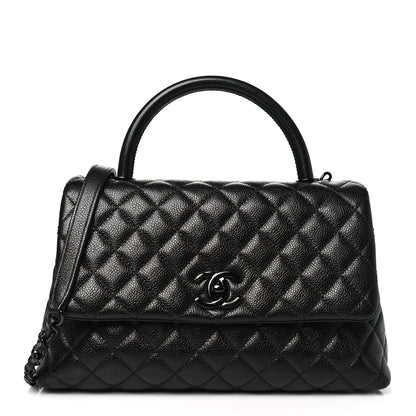 Chanel Caviar Quilted Small Coco Handle Flap So Black 1 of 10