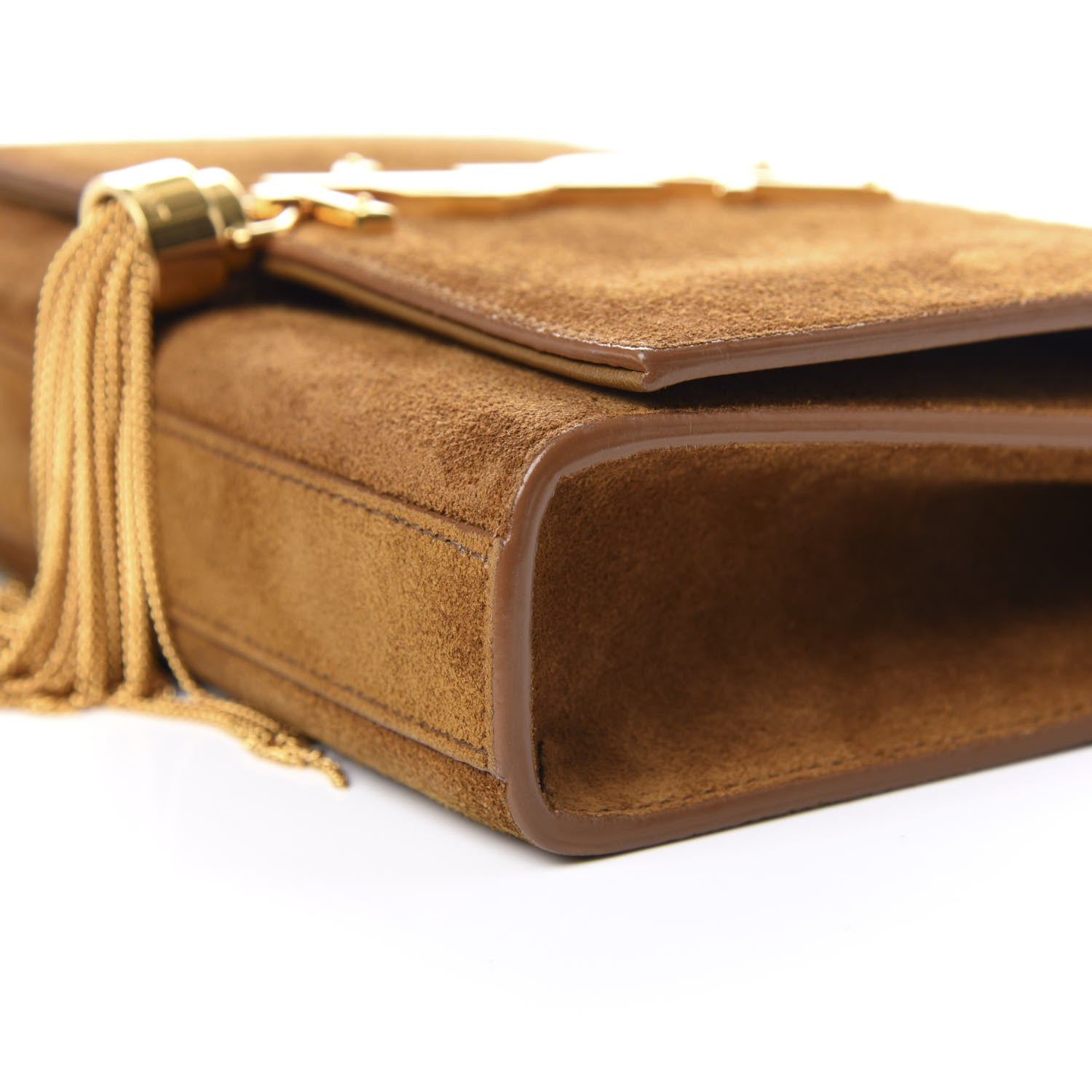 Saint Laurent Suede Small Classic Monogram Kate Tassel Satchel Light Ochre 9 of 12