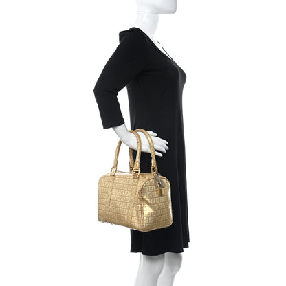 Fendi Zucchino Spalmati Small Forever Boston Gold 2 of 11