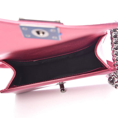 Chanel Metallic Patent Calfskin Quilted Small Boy Flap Pink 5 of 9
