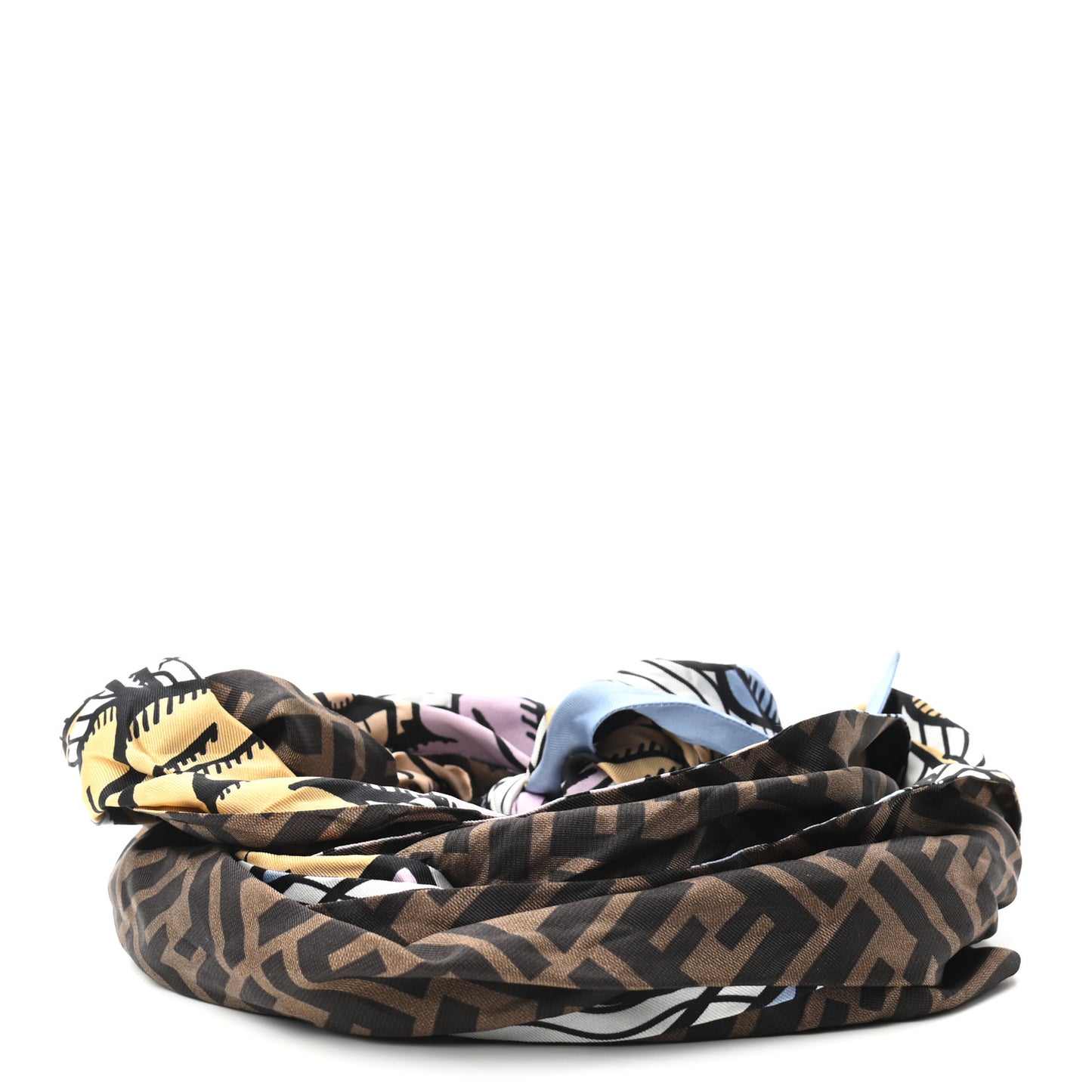 X JOSHUA VIDES Silk Calfskin FF Strap You Brown Multicolor