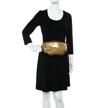 Chanel Sequin Calfskin Sparkling City Waist Bag Fanny Pack Gold 2 of 10