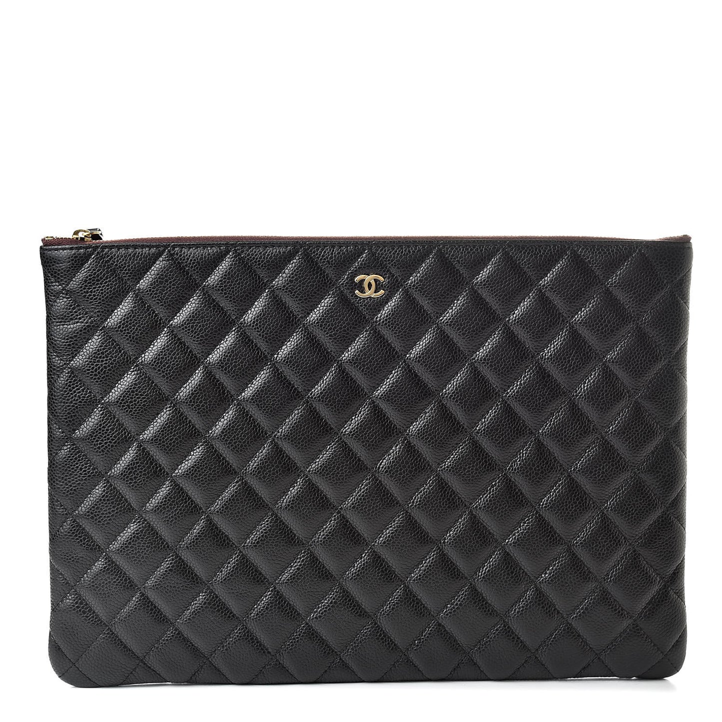 Caviar Quilted Large Cosmetic Case Black