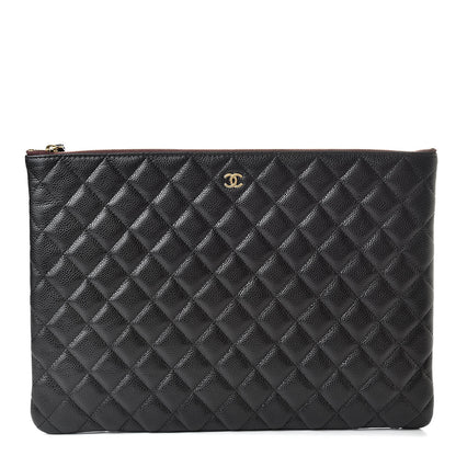 Chanel Caviar Quilted Large Cosmetic Case Black 1 of 8