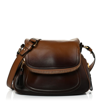 Tom Ford Grained Calfskin Medium Shaded Jennifer Crossbody Bag Brown 1 of 11