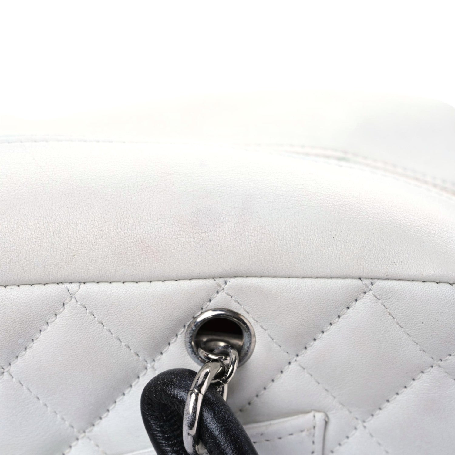Chanel Calfskin Quilted Large Cambon Bowler White Black 14 of 24