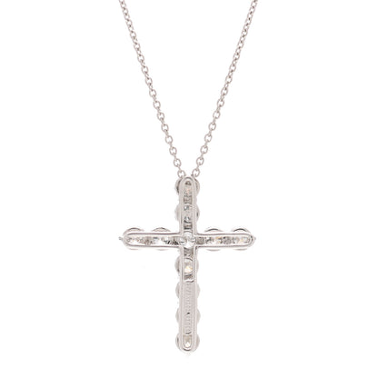 Tiffany Platinum Diamond Large Cross Pendant Necklace 4 of 7