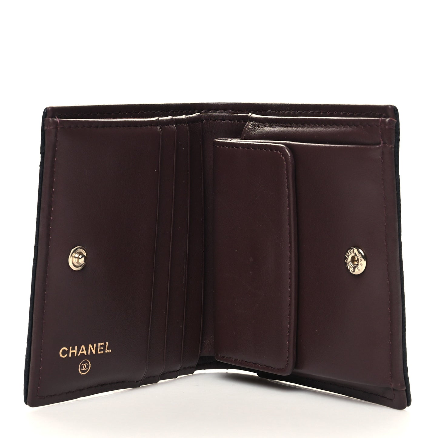 Caviar Quilted Compact Bifold Wallet Black