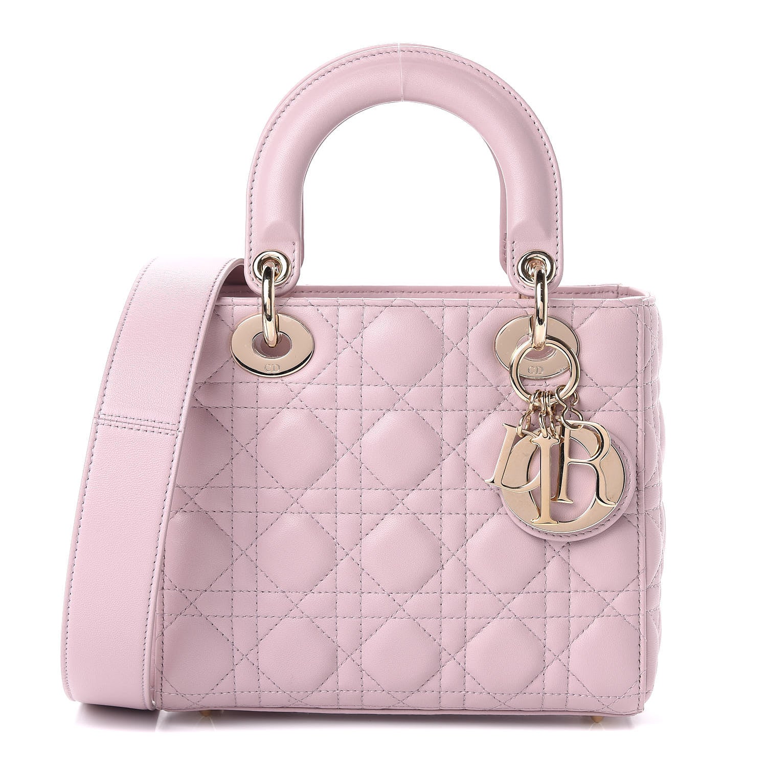 Christian Dior Lambskin Cannage Small Lady Dior Pink 1 of 12