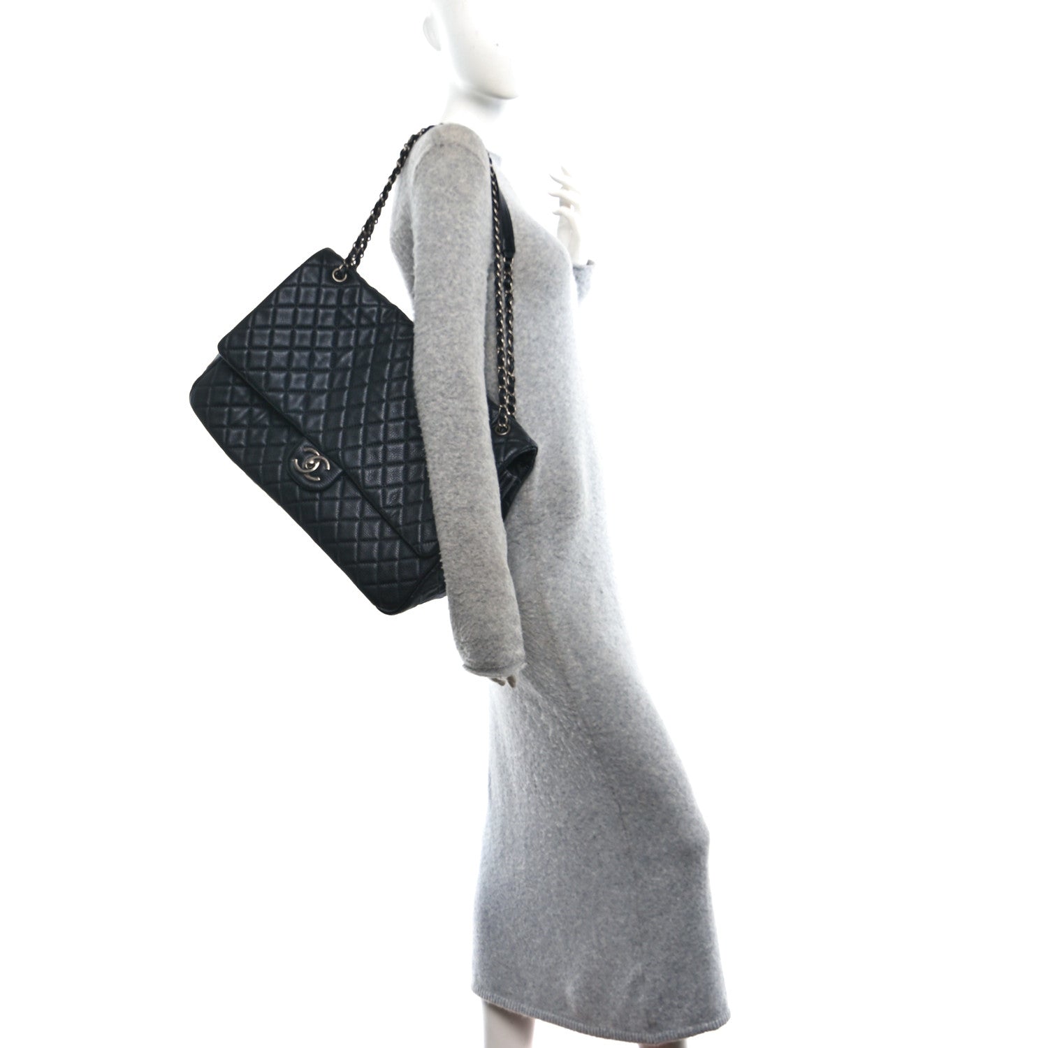 Chanel Grained Calfskin Quilted XXL Travel Flap Bag Black Black 2 of 10