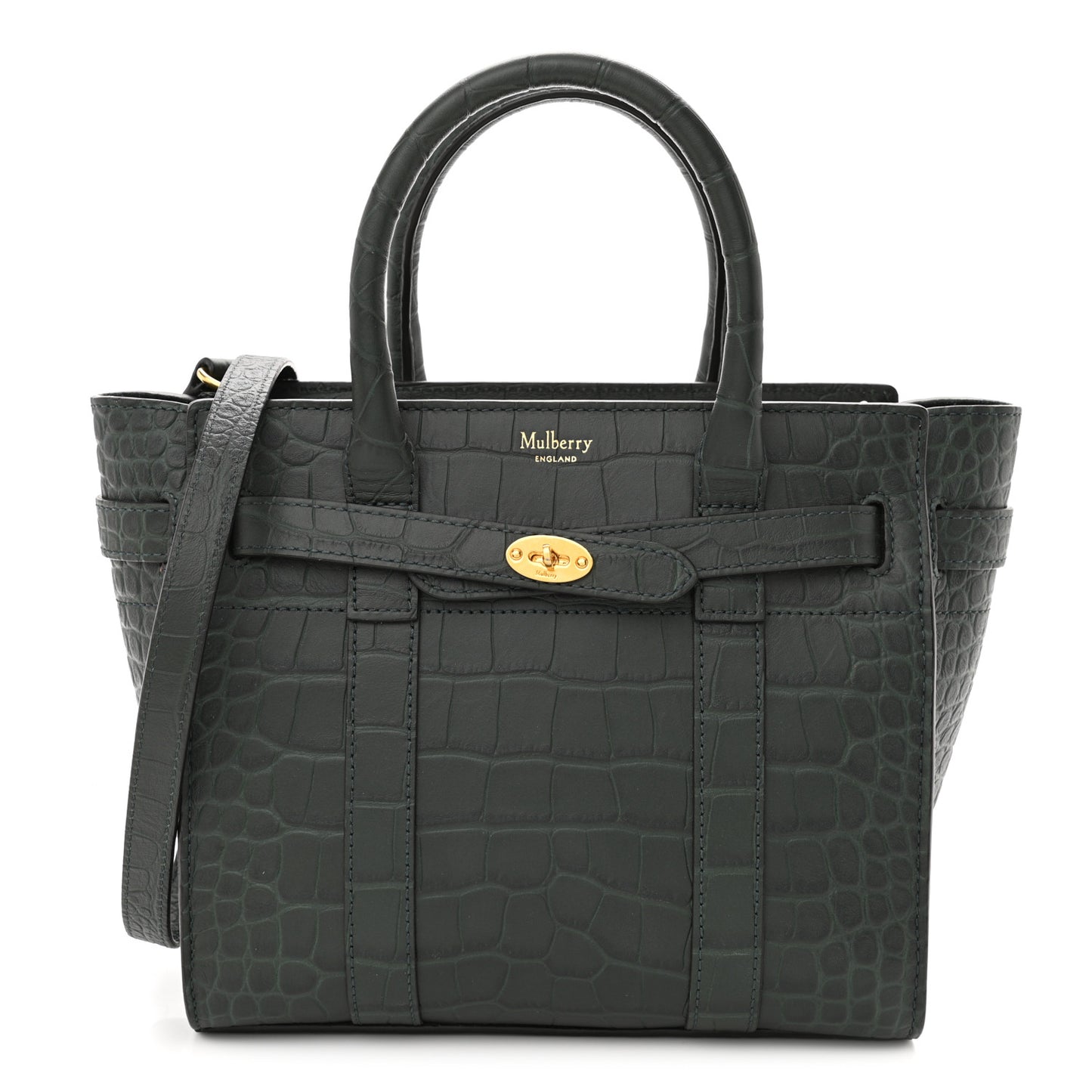 Crocodile Embossed Small Zipped Bayswater Nettle Green