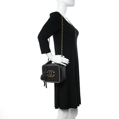 Chanel Goatskin Quilted Medium CC Filigree Vanity Case Black 2 of 12