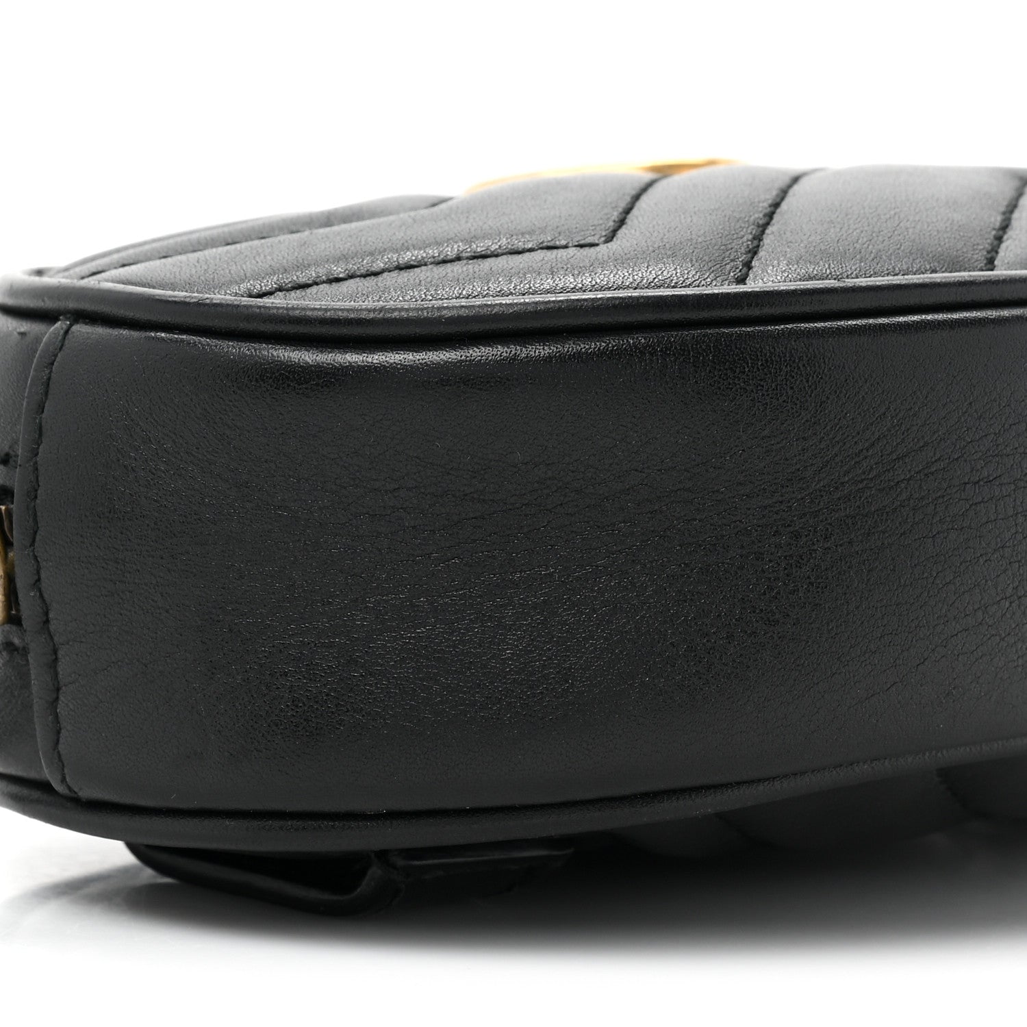 Gucci Calfskin Matelasse GG Marmont Belt Bag 95 38 Black 9 of 10