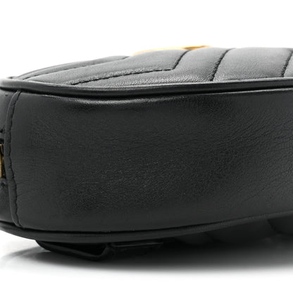 Gucci Calfskin Matelasse GG Marmont Belt Bag 95 38 Black 9 of 10