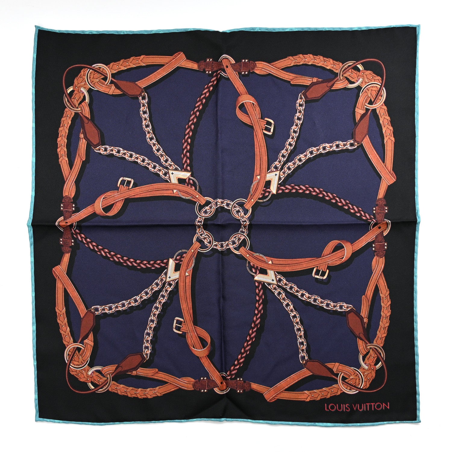 Louis Vuitton Silk Square Handle Me Scarf Bleu 1 of 4