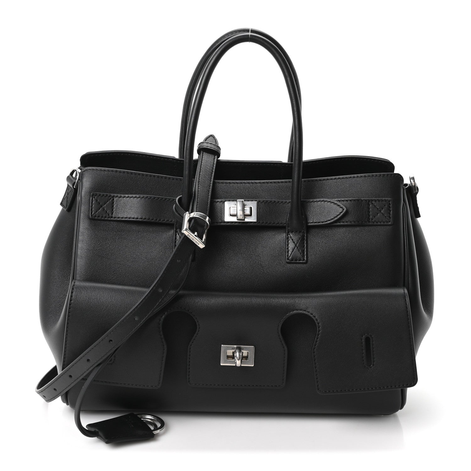 Balenciaga Smooth Calfskin Small Bel Air Carry All Bag Black 1 of 9