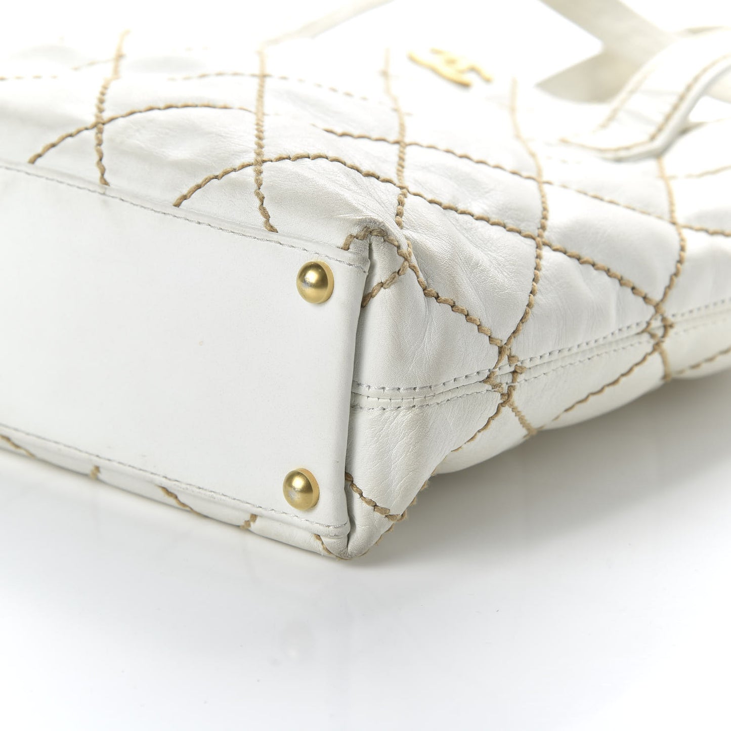 Calfskin Wild Stitch Tote White