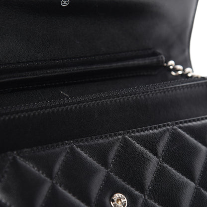 Chanel Lambskin Quilted Wallet On Chain WOC Black 7 of 14