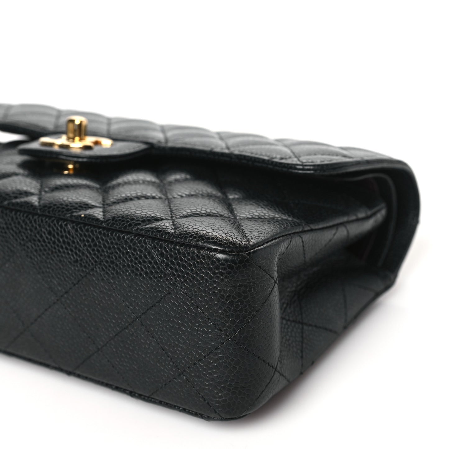 Caviar Quilted Small Double Flap Black