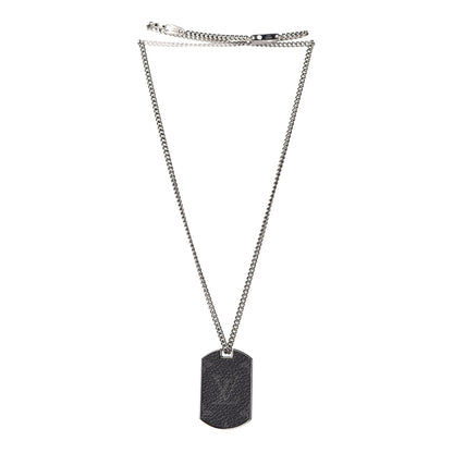 Louis Vuitton Monogram Eclipse Plate Necklace 3 of 10