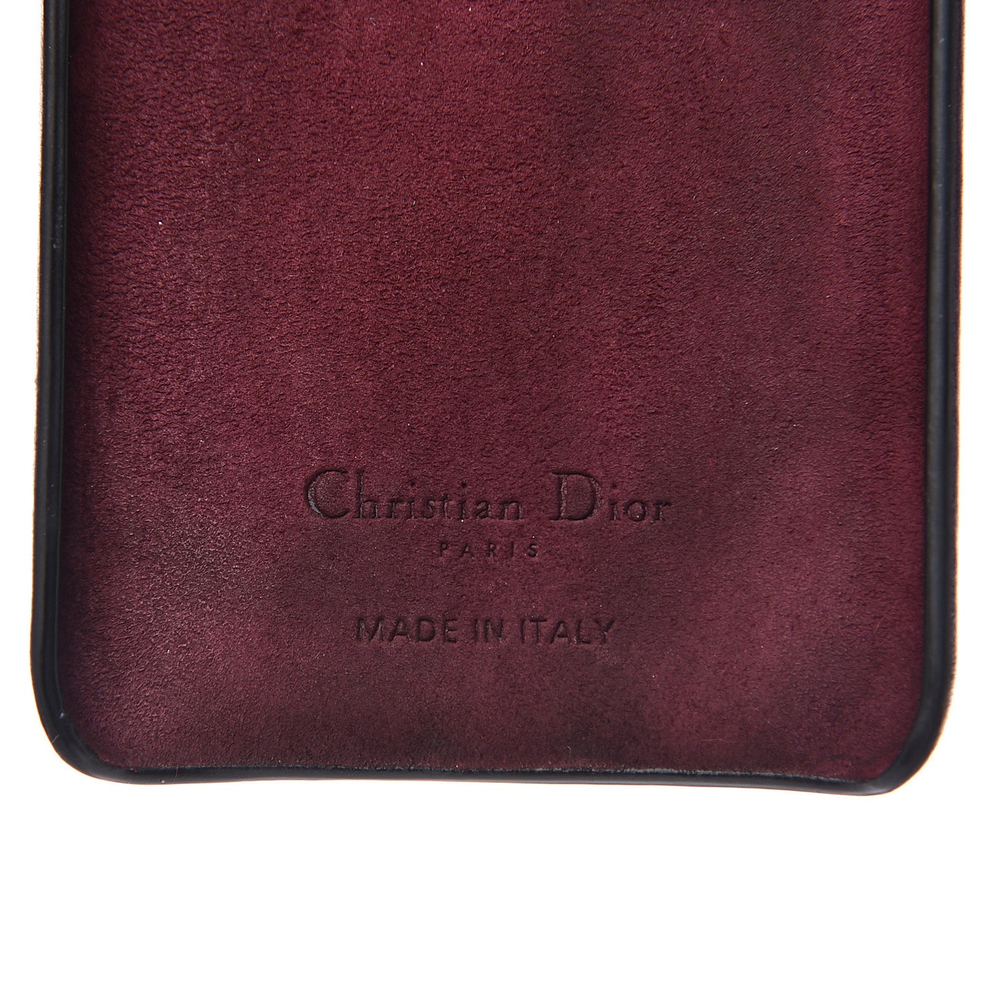 Oblique Calfskin Saddle iPhone X Case Bordeaux